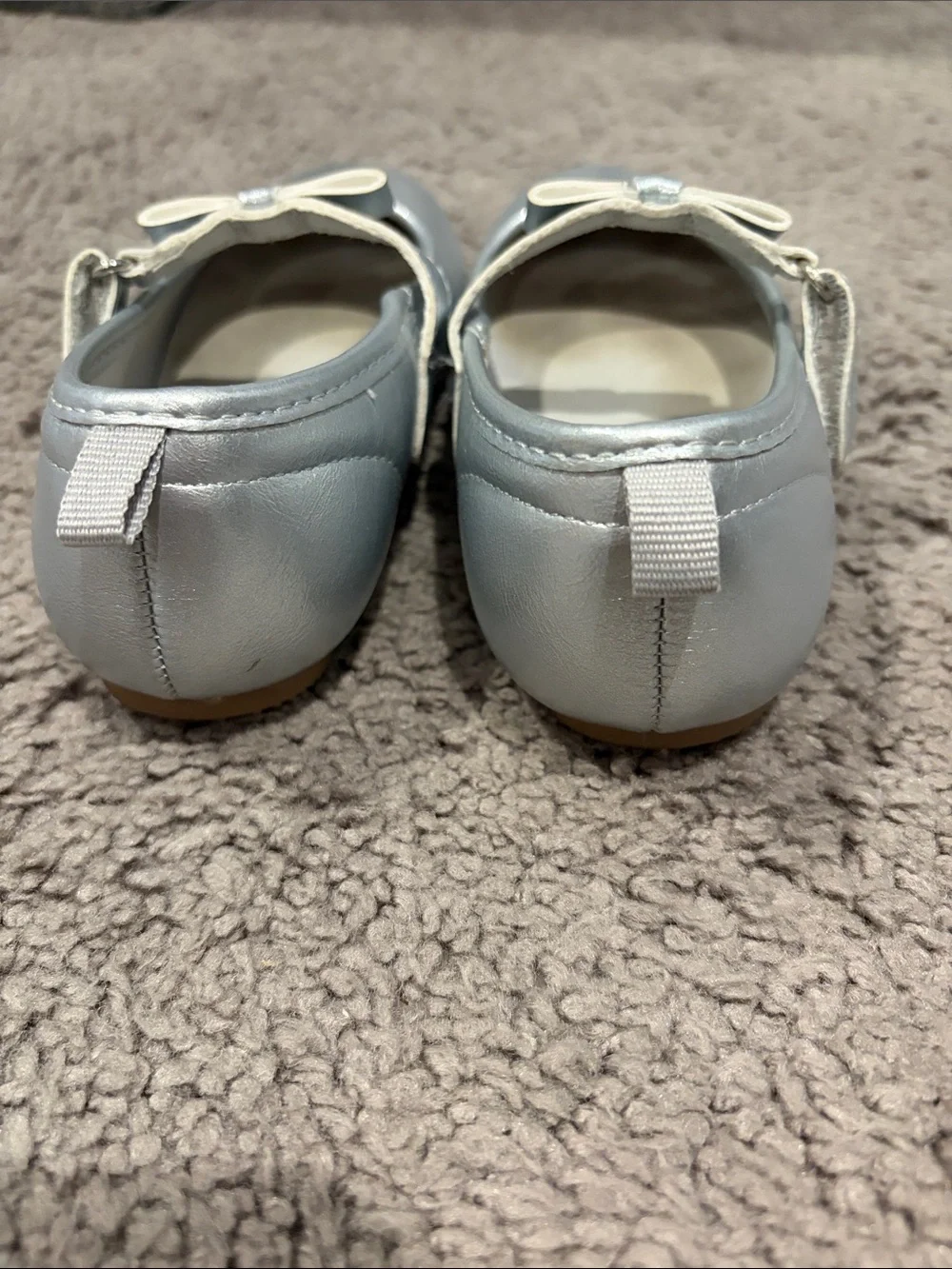 Carter's Metallic Silver Mary Jane Ballet Flats